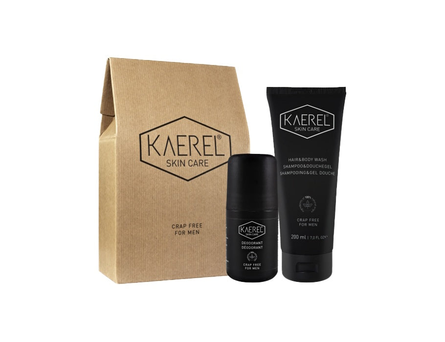Kaerel skin care starterset: deodorant + hair bodywash