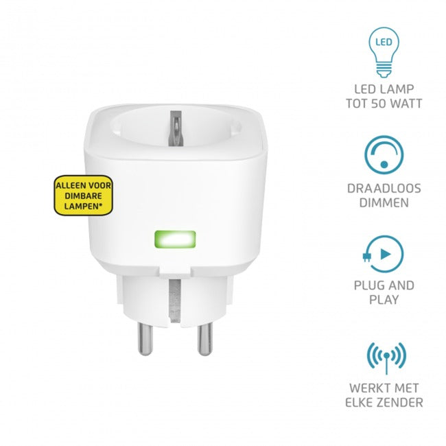 KlikAanKlikUit ACC-250-LD Compacte Stopcontactdimmer (250W)