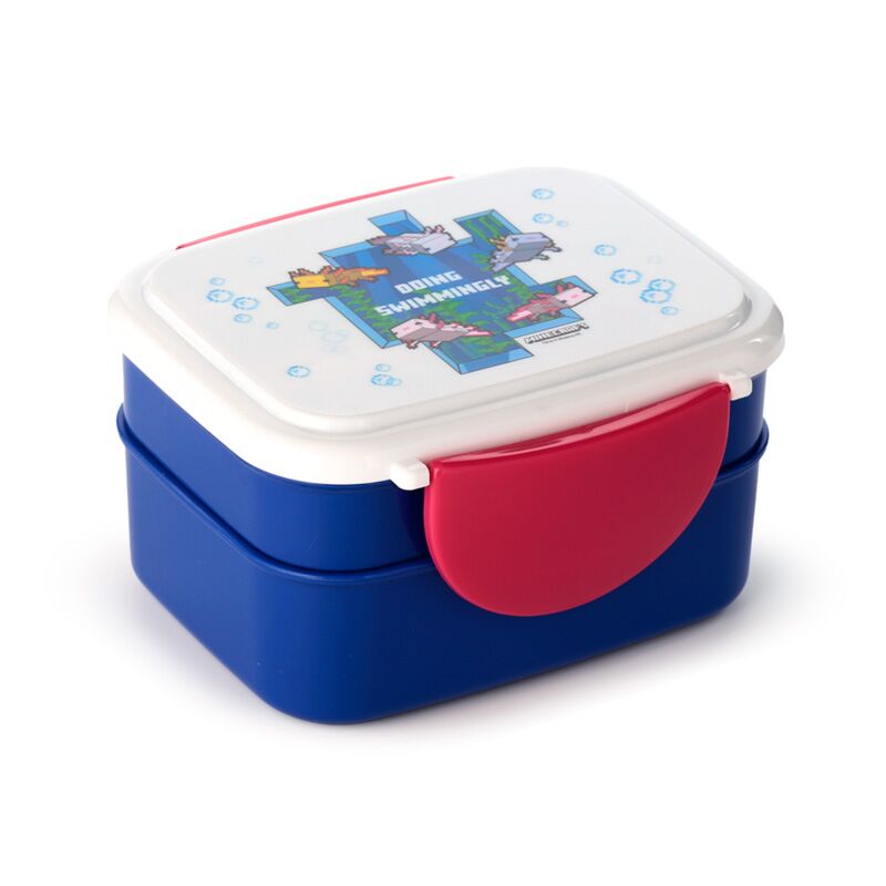 Minecraft axolotl clip bento box lunchtrommel bestek
