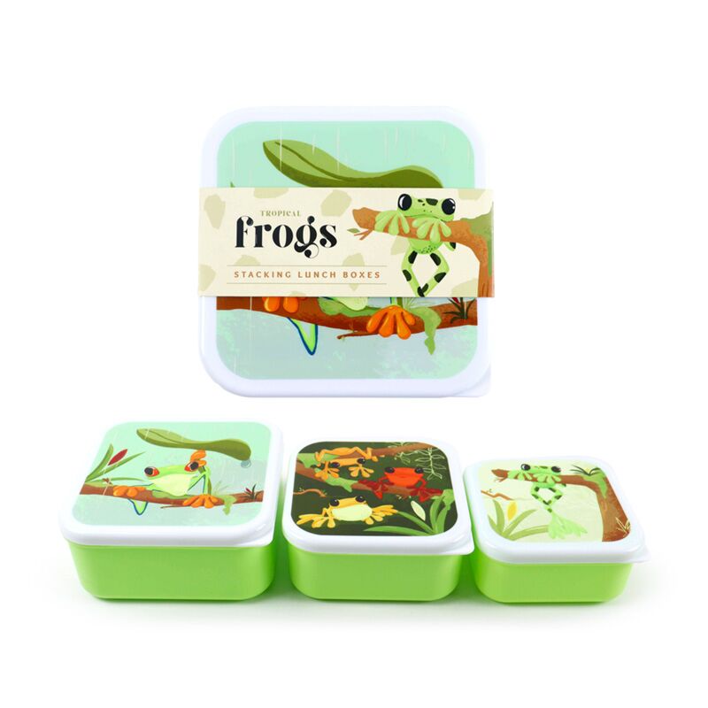 Set 3 lunch box m l xl tropische boomkikker