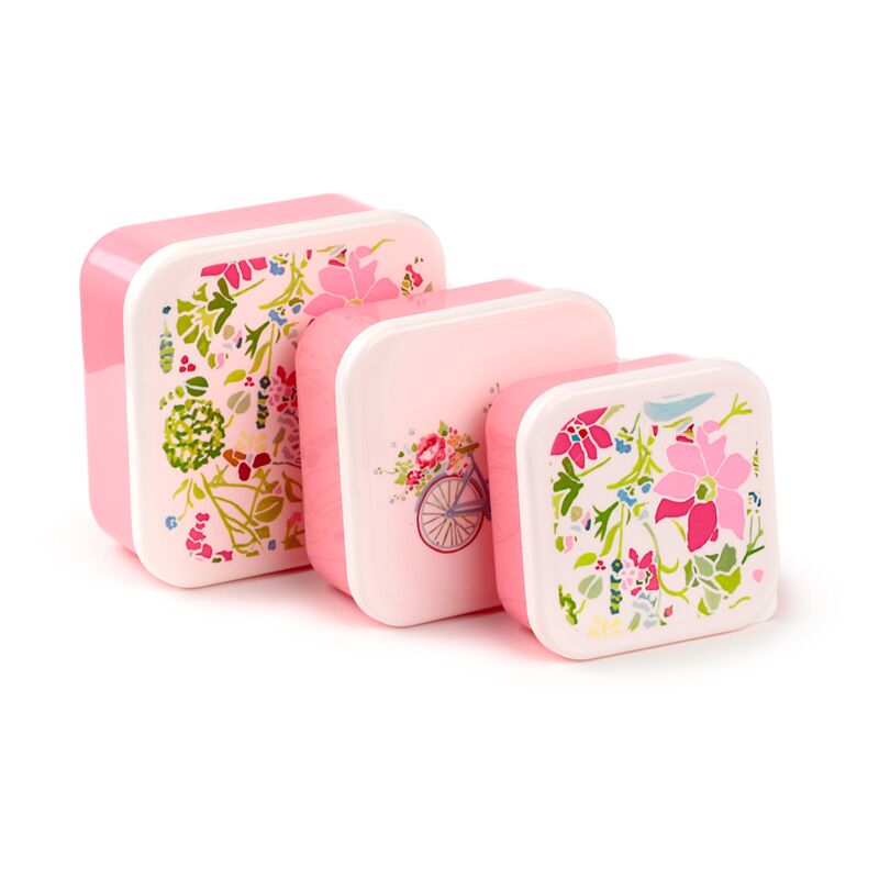 Set 3 lunch box m l xl - julie dodsworth roze botanisch