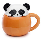 Adoramals panda deksel gevormde keramiek mok