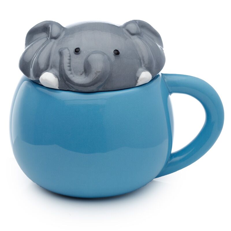 Adoramals olifant deksel gevormde keramiek mok