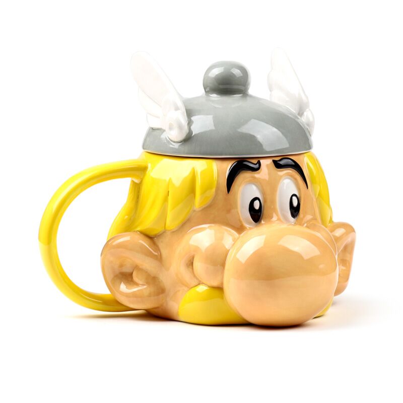 Asterix gevormde keramiek mok met deksel