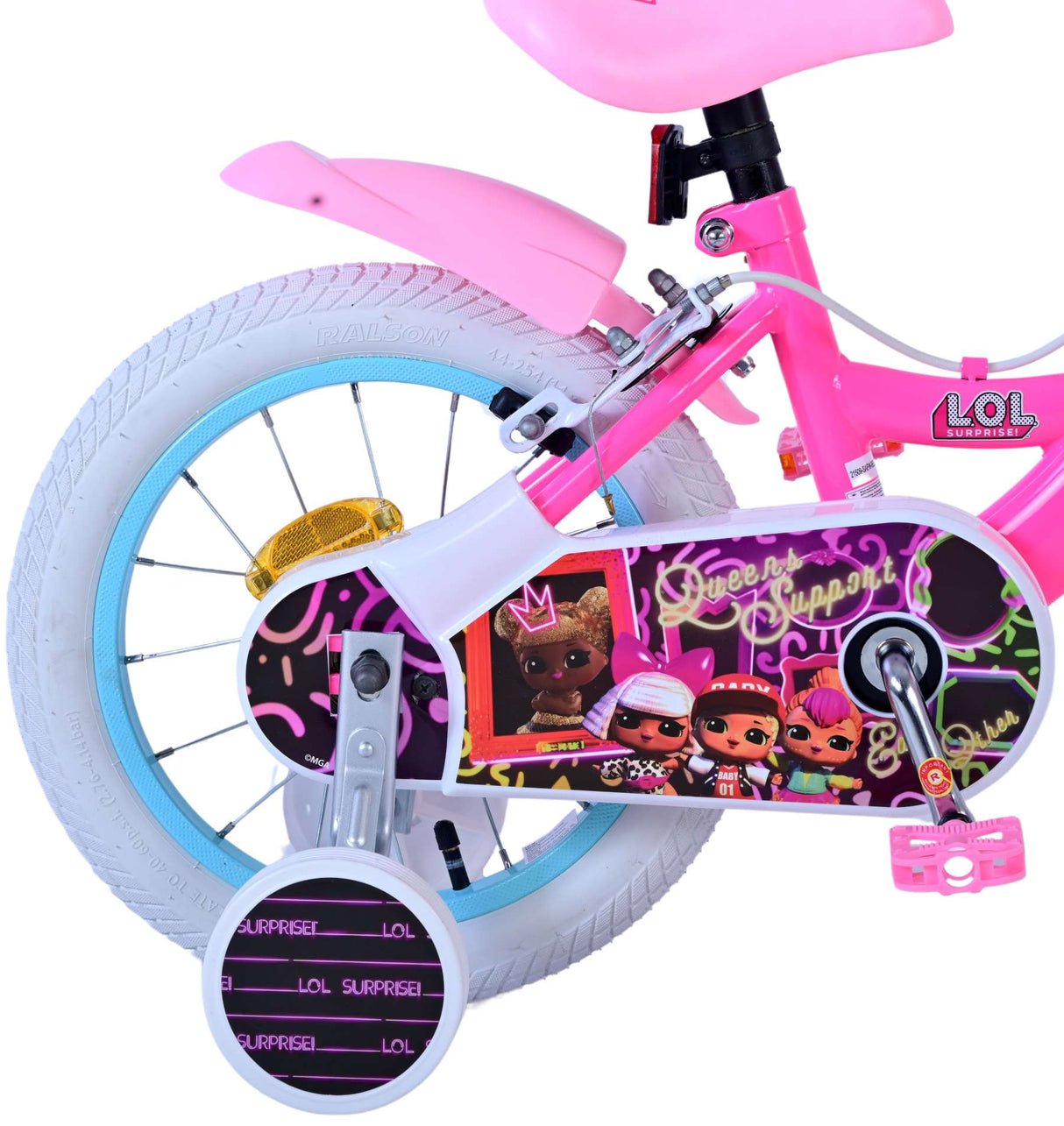 Volare dolls kinderfiets - meisjes - 14 inch - roze - twee handremmen