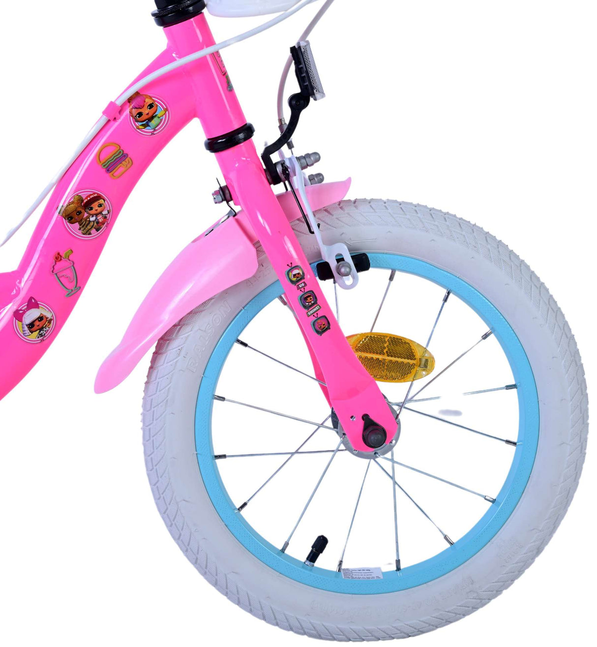 Volare dolls kinderfiets - meisjes - 14 inch - roze - twee handremmen