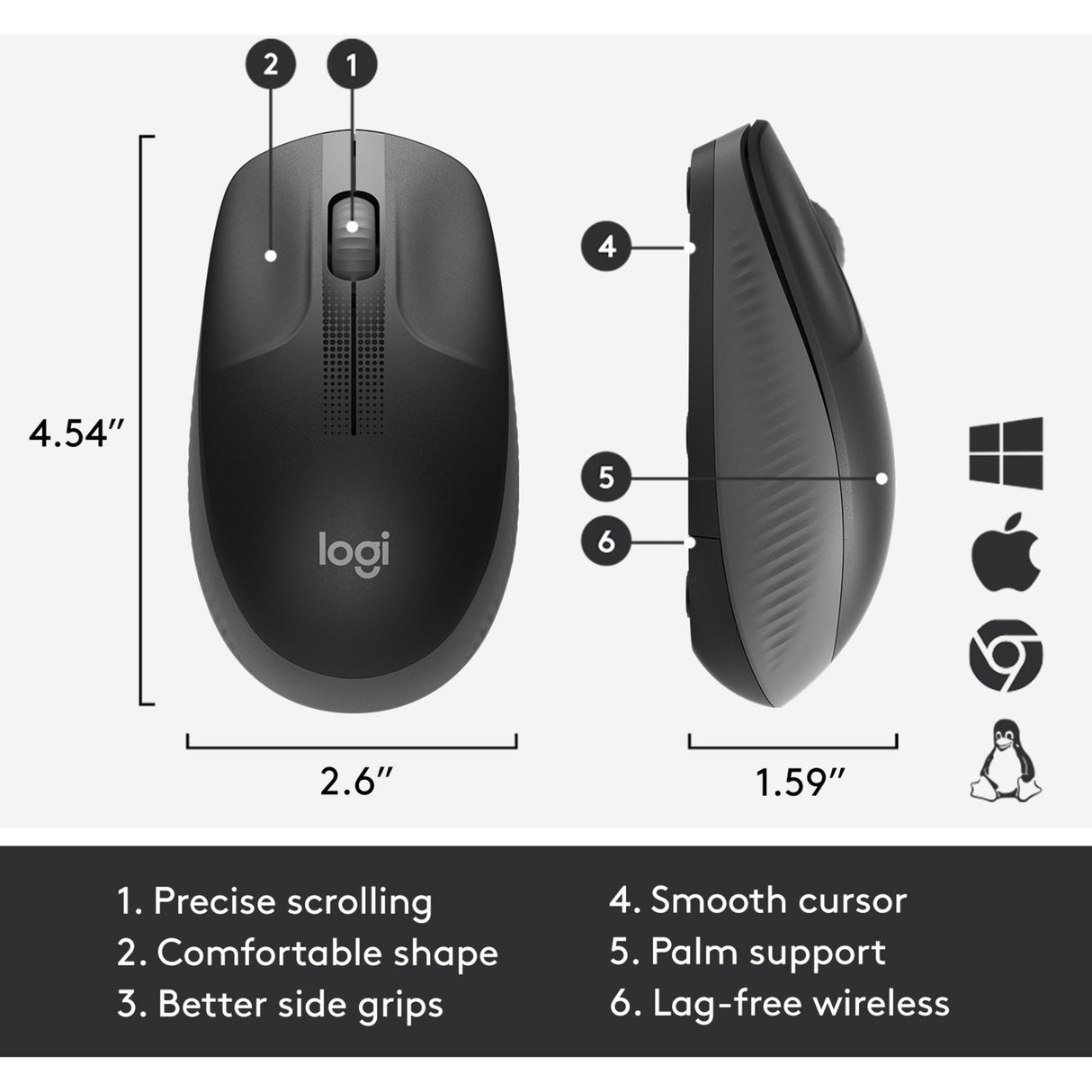 Logitech M190 Full-size wireless mouse