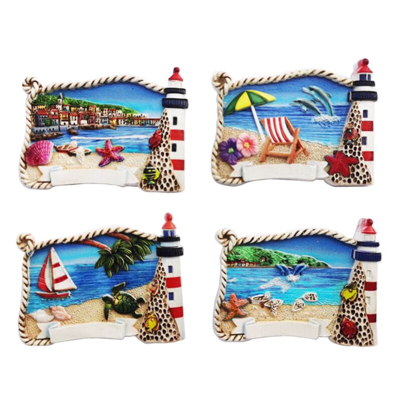 Strand vuurtoren 3d zee strand souvenir magneet