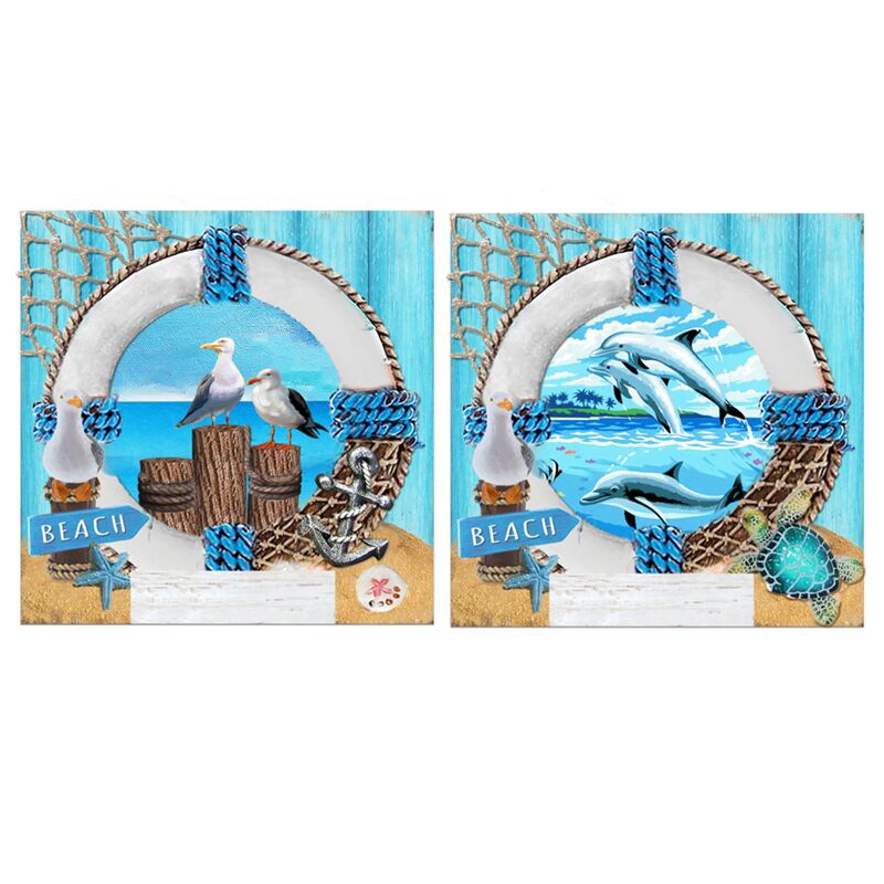 Blauwe reddingsboei 3d zee strand souvenir magneet