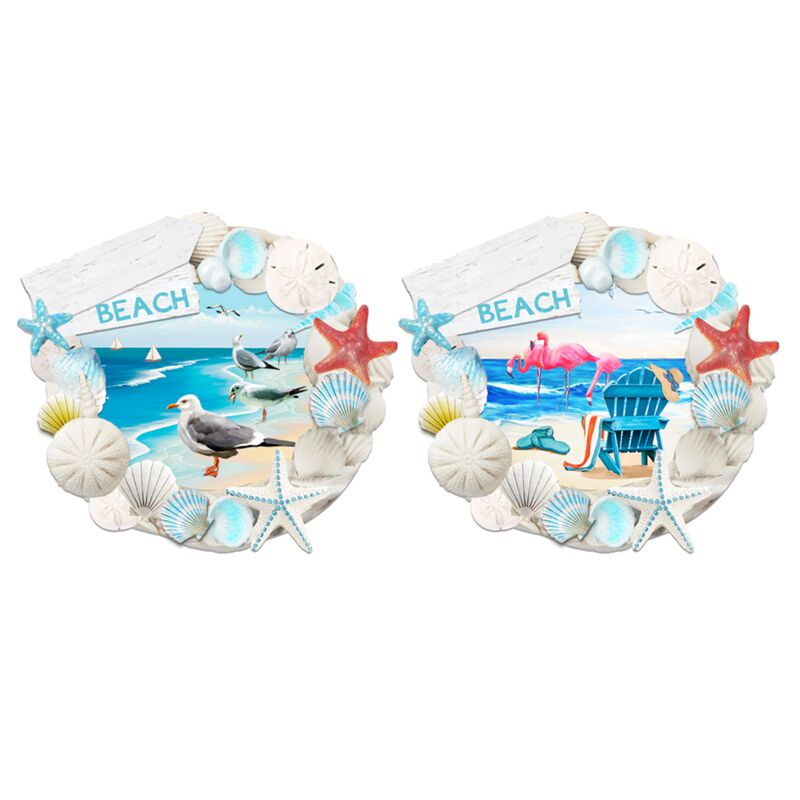 Blauw strand schelpen 3d zee strand souvenir magneet