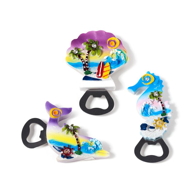 Strand souvenir magneet flesopenerr zeelleven