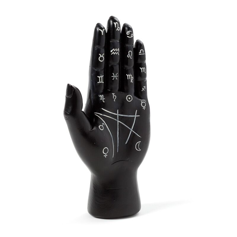 Zwarte mantra hand tarot handpalm