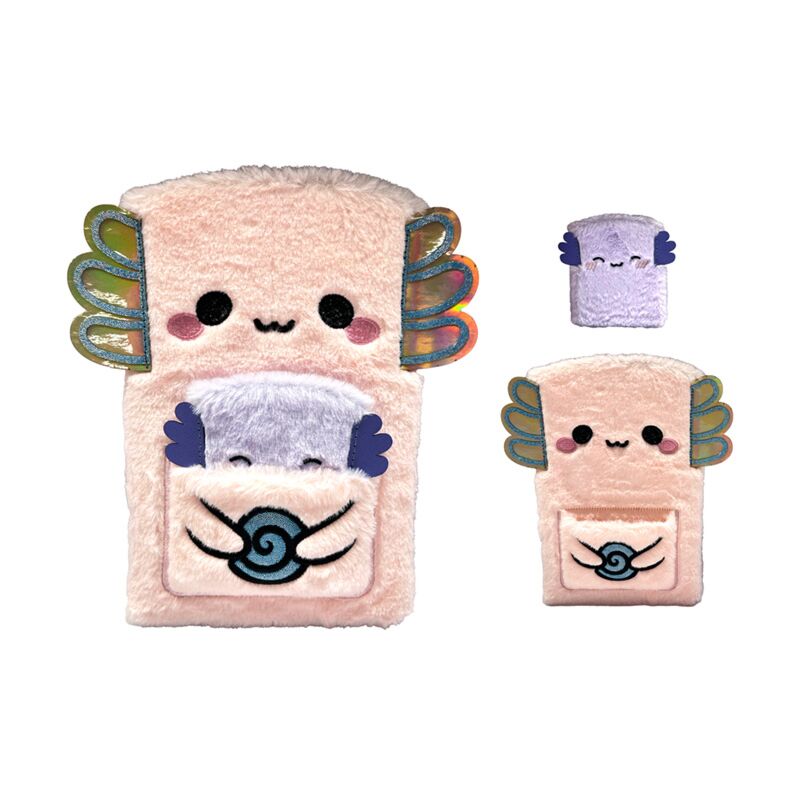 Adoramals maddie de axolotl pluche notitieboekje buidel