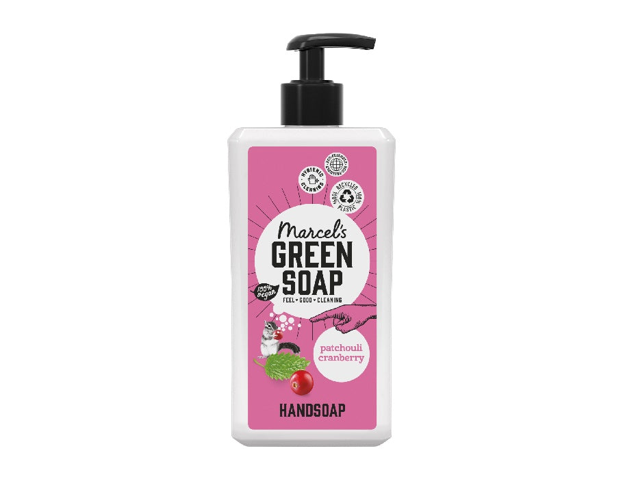 Marcel's groene zeep handzeep patchouli cranberry 500ml