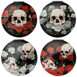 Schedel en rozen compact make up spiegeltje