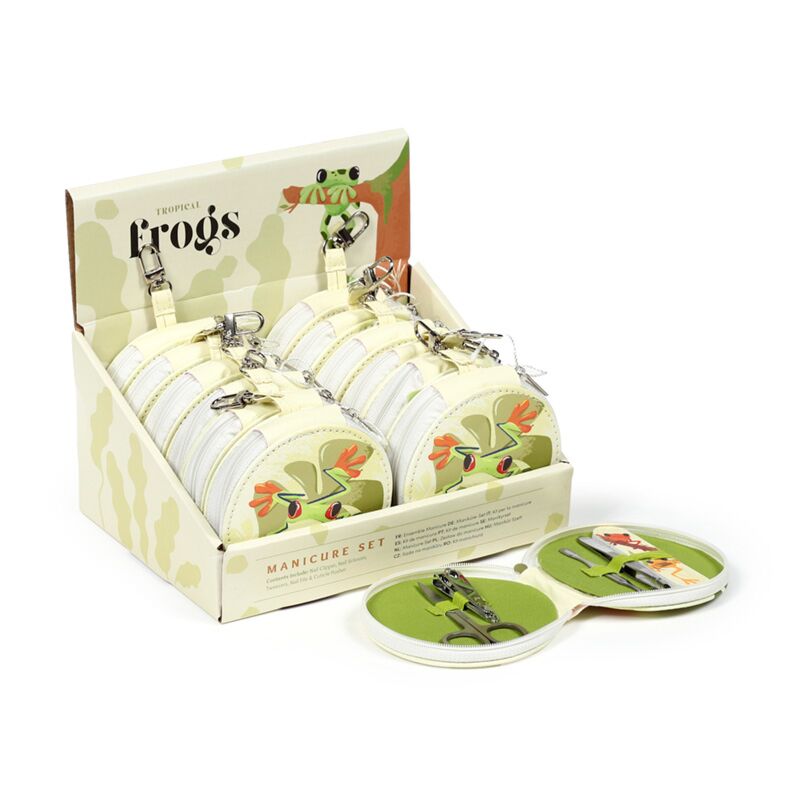 Tropische kikkers 5-delige manicureset met rits