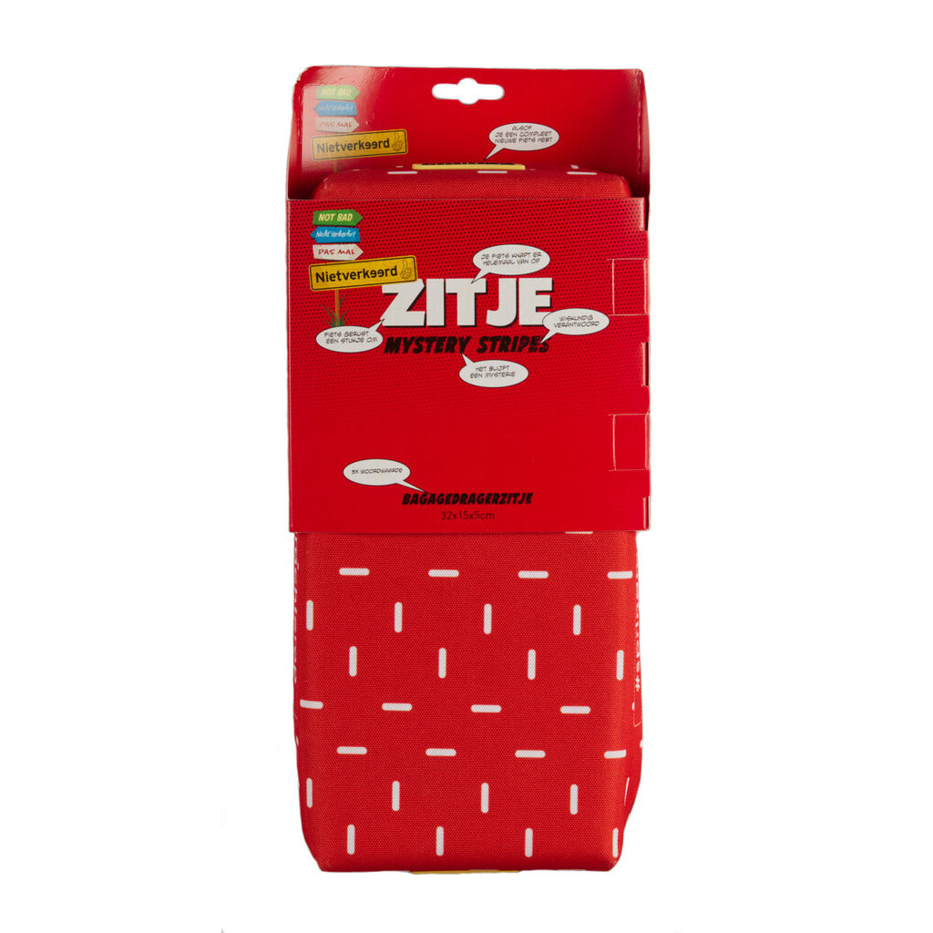 Newlooxs nietverkeerd bagagedrager zitje 32x15x5cm mystery stripes rood
