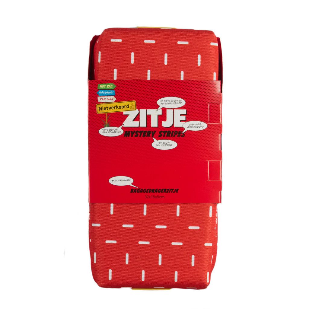 Newlooxs nietverkeerd bagagedrager zitje 32x15x5cm mystery stripes rood