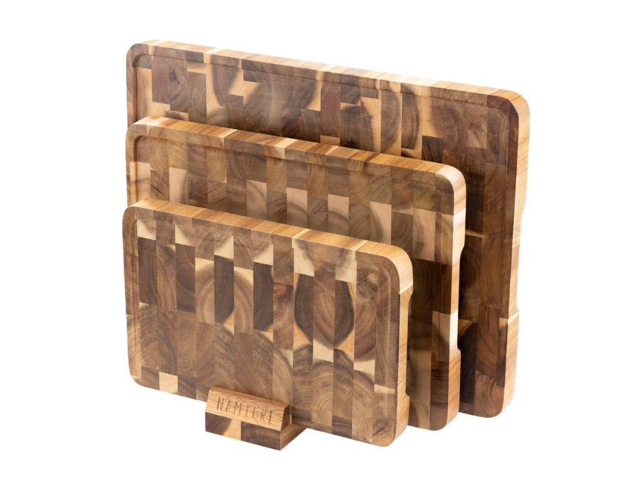 Namture giftset - 3 snijplanken + houder acaciahout