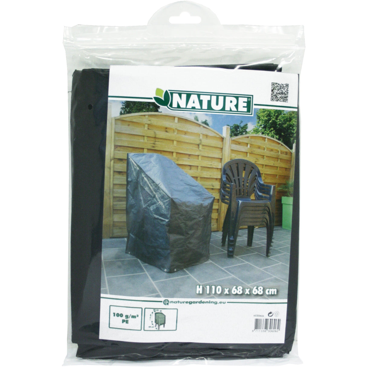 Nature Tuinmeubelafdekhoes voor gestapelde stoelen