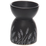 Zwart gras design keramiek olie- en wax geurbrander