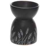 Zwart gras design keramiek olie- en wax geurbrander