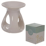 Traanvormige keramiek olie- en wax geurbrander wit