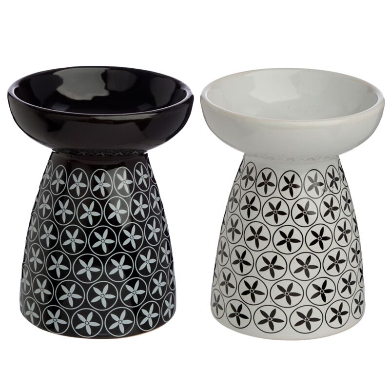 Bloemenpatroon keramiek olie- en wax geurbrander