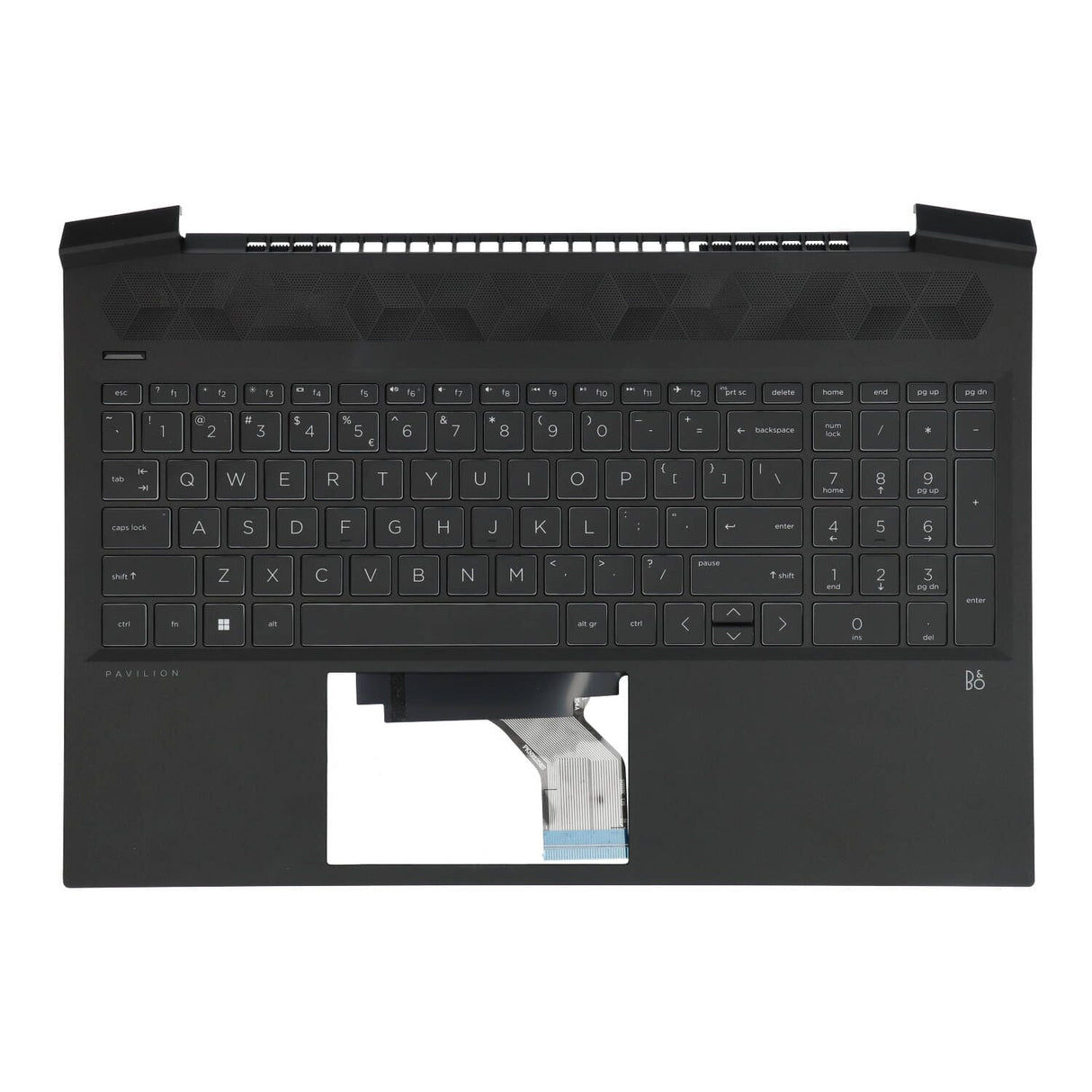 Hp laptop toetsenbord qwerty us + top cover - zwart wit