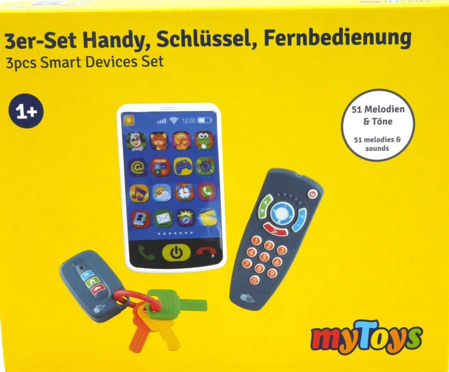 Playgo 3 in 1 set met tablet afstand bediening en sleutelbos met geluid.