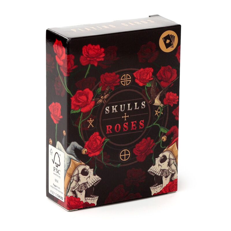 Schedel rozen speelkaarten kaartspel