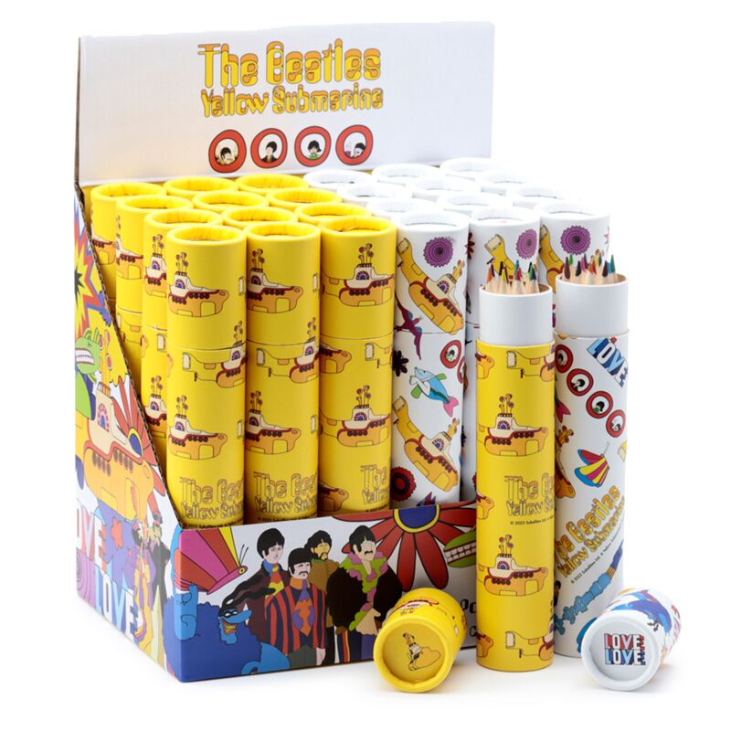 The beatles yellow submarine - large tekenkoker 12 kleurpotloden