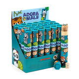 Adoramals wild large draaidop tekenkoker 12 kleurpotloden slijper