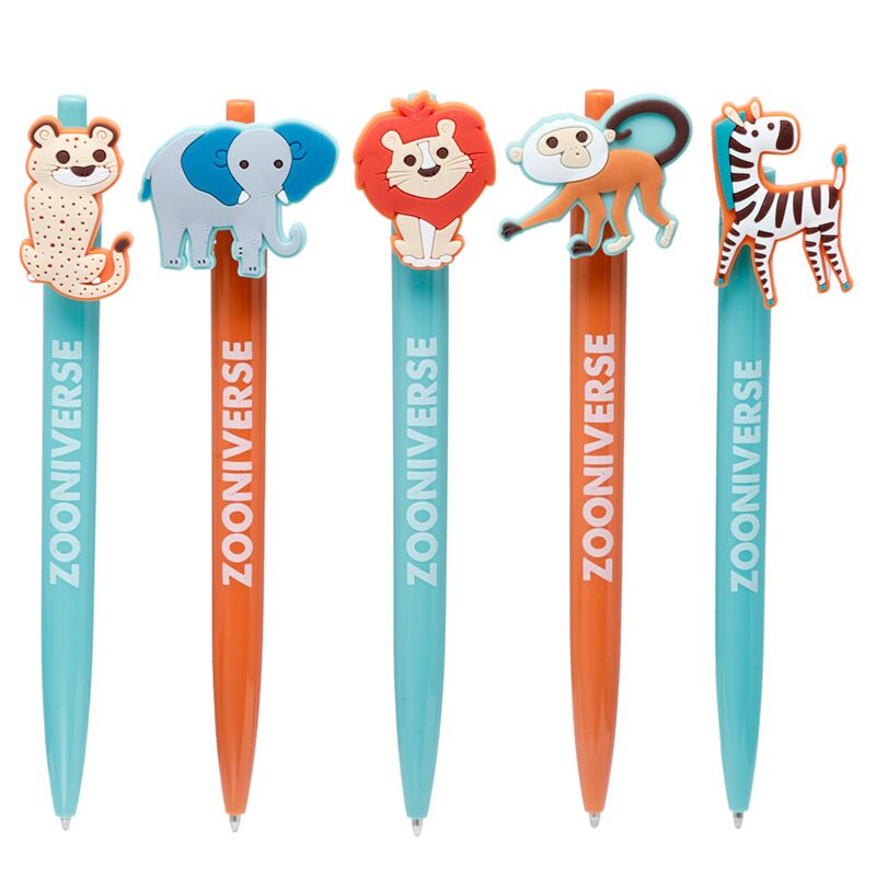Zooniverse surprise dieren pvc pen - zwart