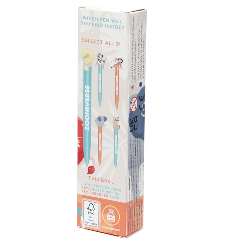 Zooniverse surprise dieren pvc pen - zwart