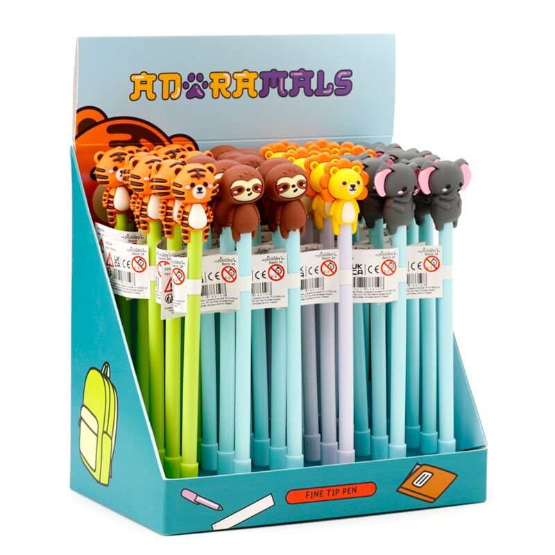 Adoramals wilde dieren fijnschrijver pen - zwart