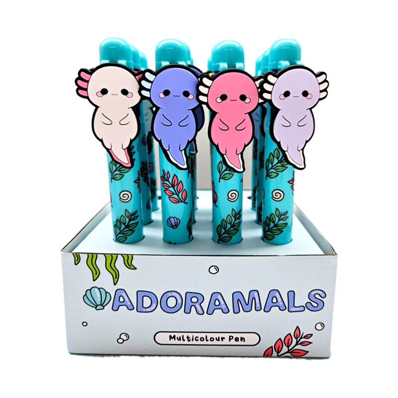 Adoramals maddie de axolotl meerkleurige pen (6 kleuren)