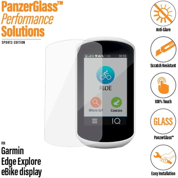 Panzerglass edge to edge gehard glas antireflectie matte screenprotector geschikt voor garmin edge explore
