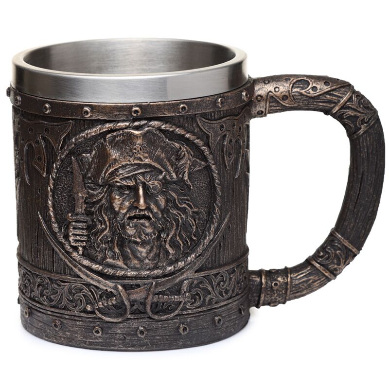 Decoratieve geborsteld goud hout-effect piraten bierpul