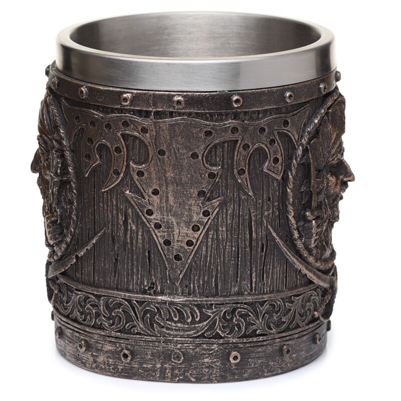 Decoratieve geborsteld goud hout-effect piraten bierpul
