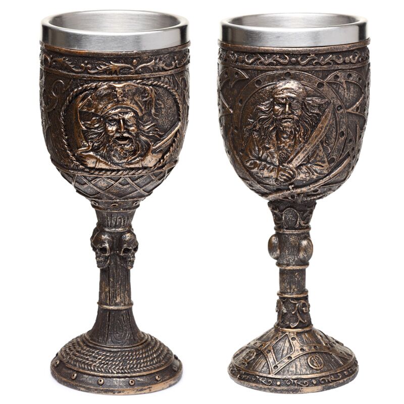 Decoratieve geborsteld goud hout-effect piraten drinkbeker
