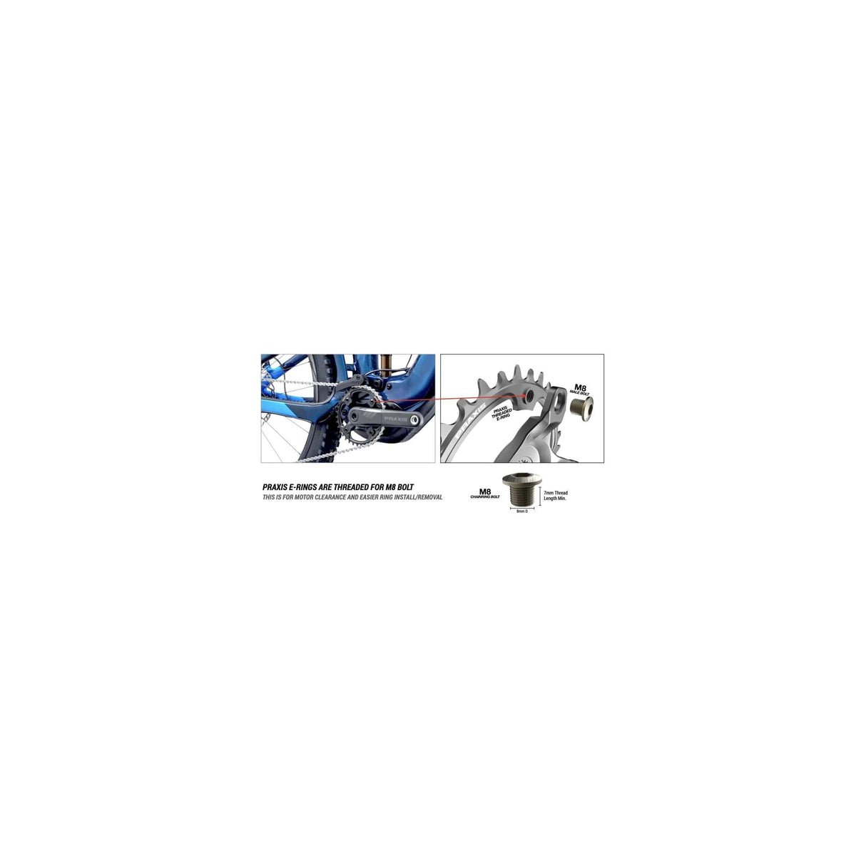 Praxis kettingblad 1x e-ring 104bcd m8 36t staal zwart