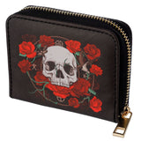 Schedels rozen rondrits portemonnnee - small