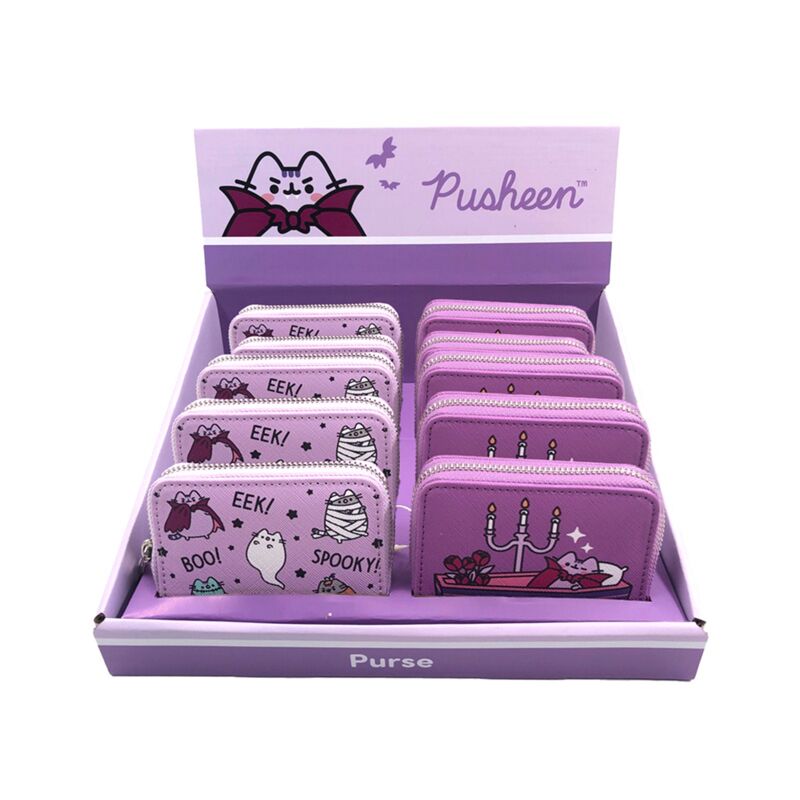 Pusheen de kat halloween rondrits portemonnee - klein
