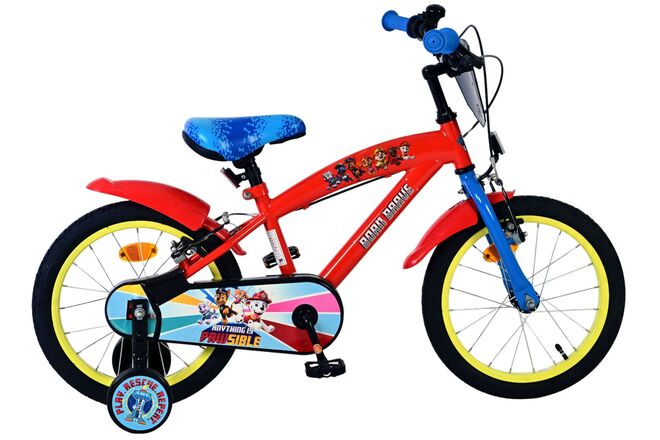 Paw patrol kinderfahrrad - jungen - 16 zoll - rot - zwei handbremsen