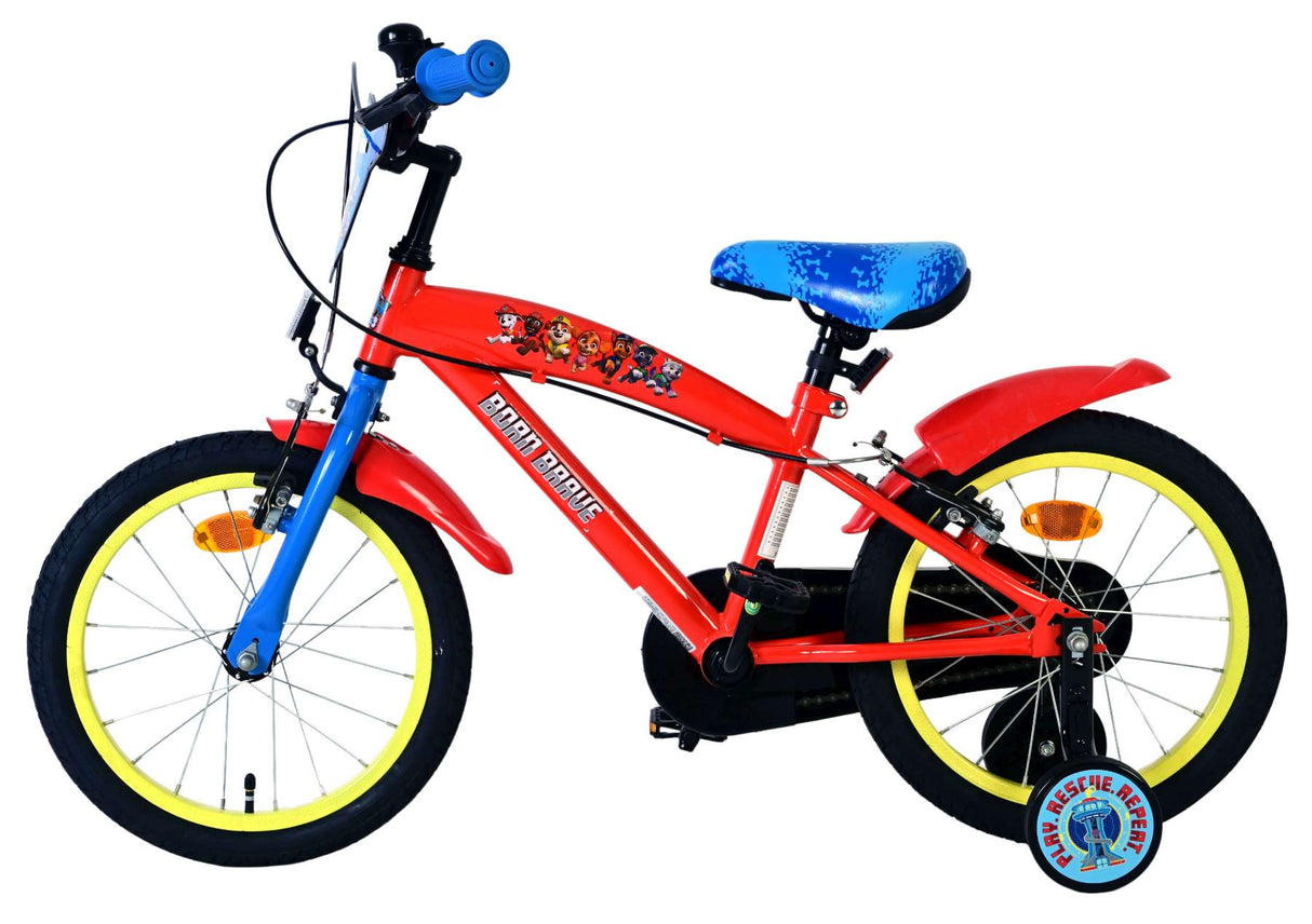 Paw patrol kinderfahrrad - jungen - 16 zoll - rot - zwei handbremsen
