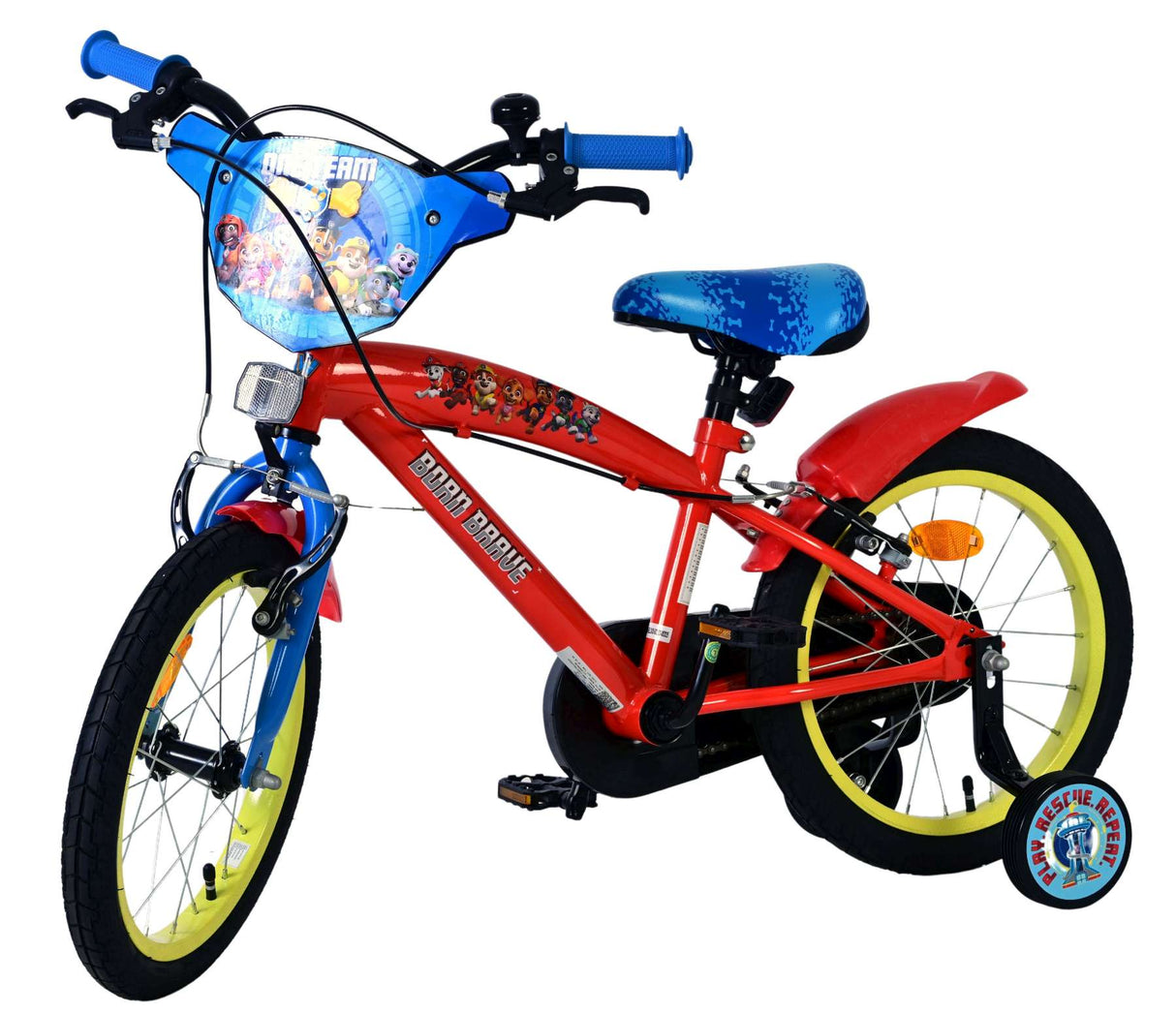 Paw patrol kinderfahrrad - jungen - 16 zoll - rot - zwei handbremsen