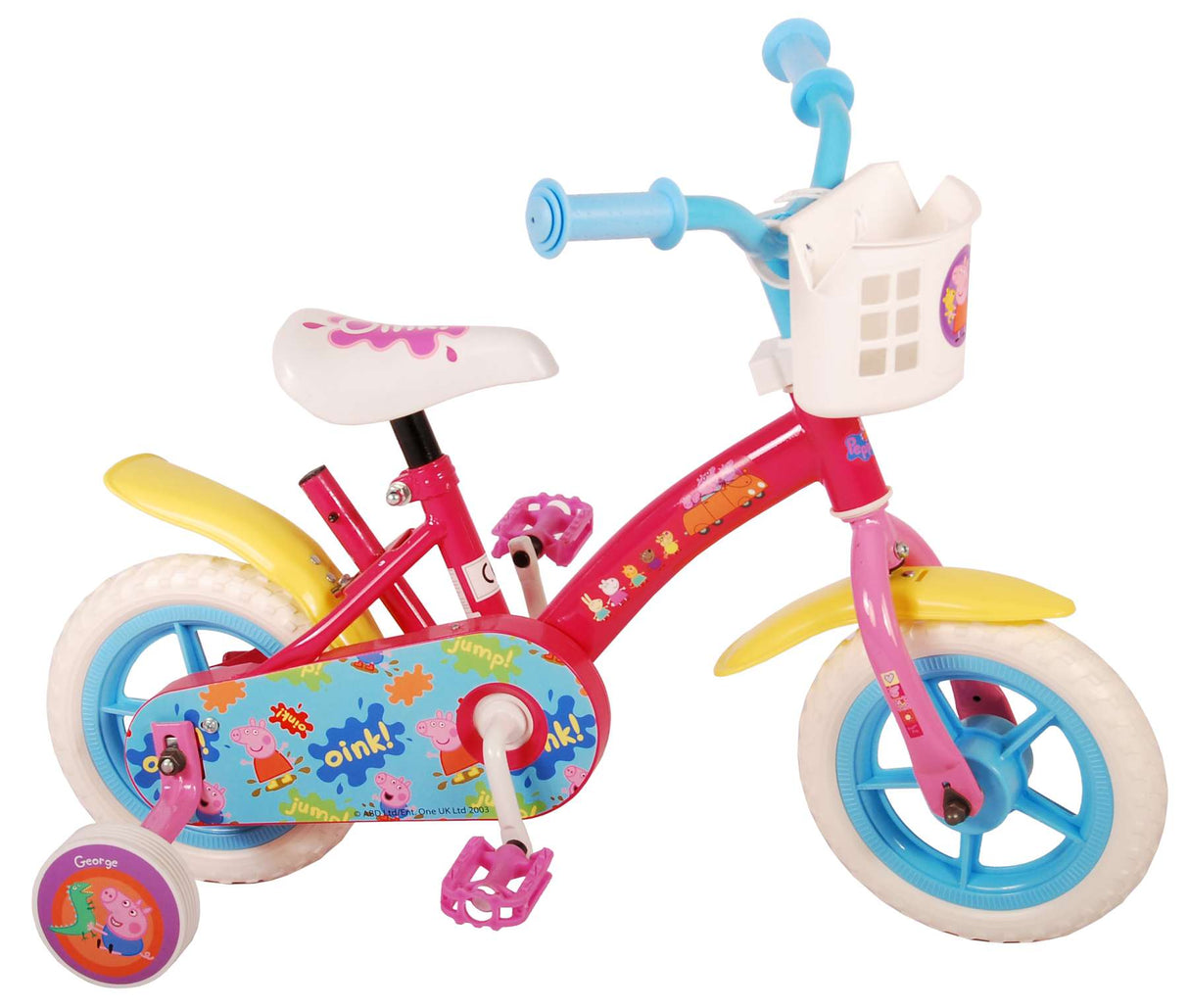 Peppa Pig Kinderfiets - Meisjes - 10 inch - Roze Blauw - Doortrapper