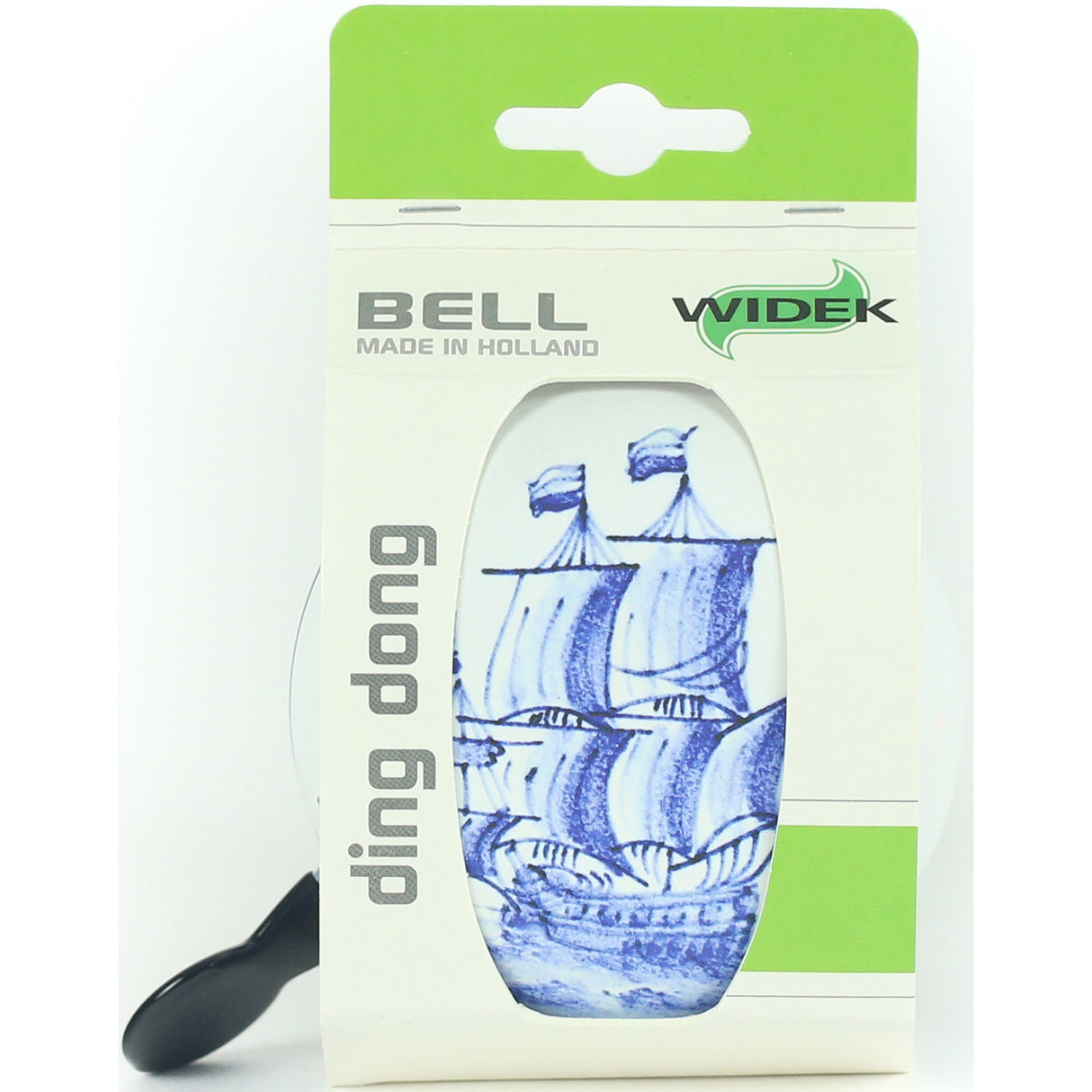 Widek bel Ding Dong delfts blauw boot op kaart