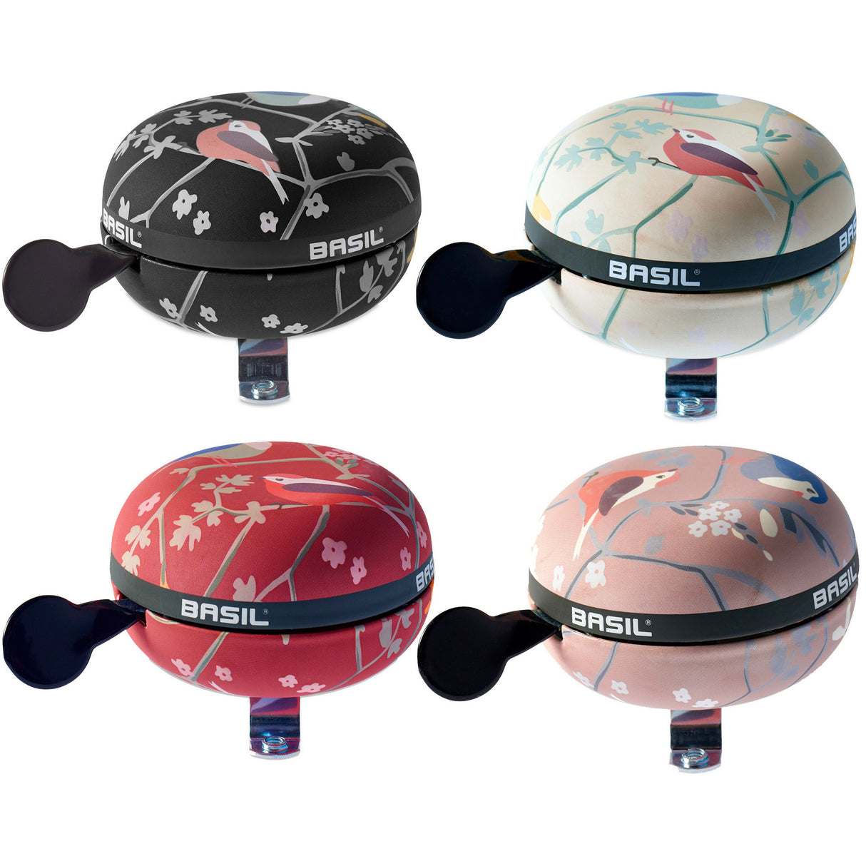 Display met 4 Basil Big Bell Wanderlust fietsbellen